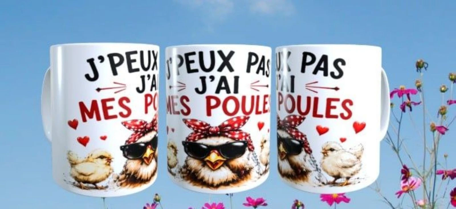Mug humour j'peux pas j'ai mes poules 